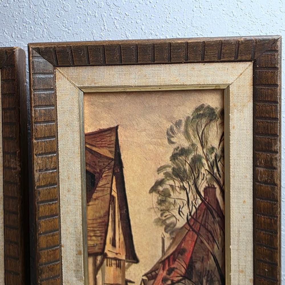 Vintage MCM Set Alex Yaworski Lithograph Prints‎ European Street Scenes FLAWED - Picture 7 of 16